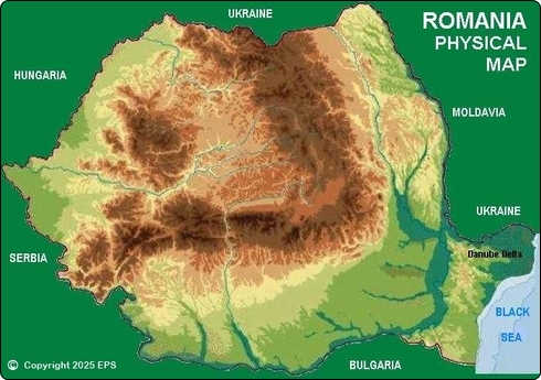 Romanian fyysinen kartta
